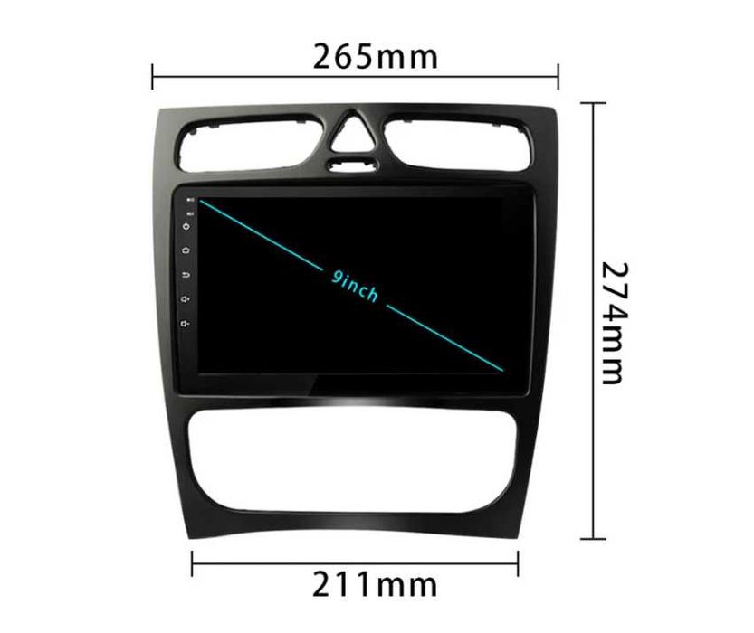 9-инчова мултимедия Mercedes W203, W209, W210, W168, W170, W463, W639