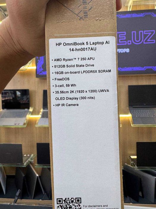 Noutbuk Hp Omnibook 5 AMD Ryzen 7 250 APU 16/512GB 14.0  OLED  2K