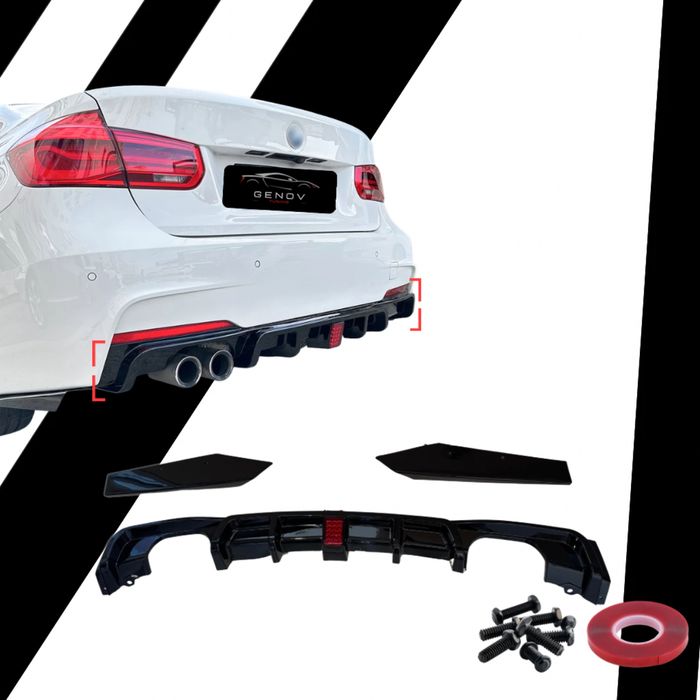 BMW F30 F31 M-Tech Дифузьор с трети стоп + добавки задна броня