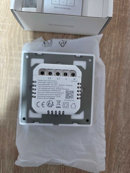 Intrerupator inteligent Sonoff ZBM5-2C-86W, 2 canale, 10A, Zigbee, Alb 6920075743074