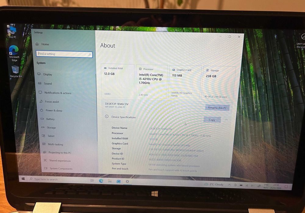 HP Envy x360 15" Laptop 2 in 1 Touch-Screen, I5, 12 GB RAM, 240GB SSD