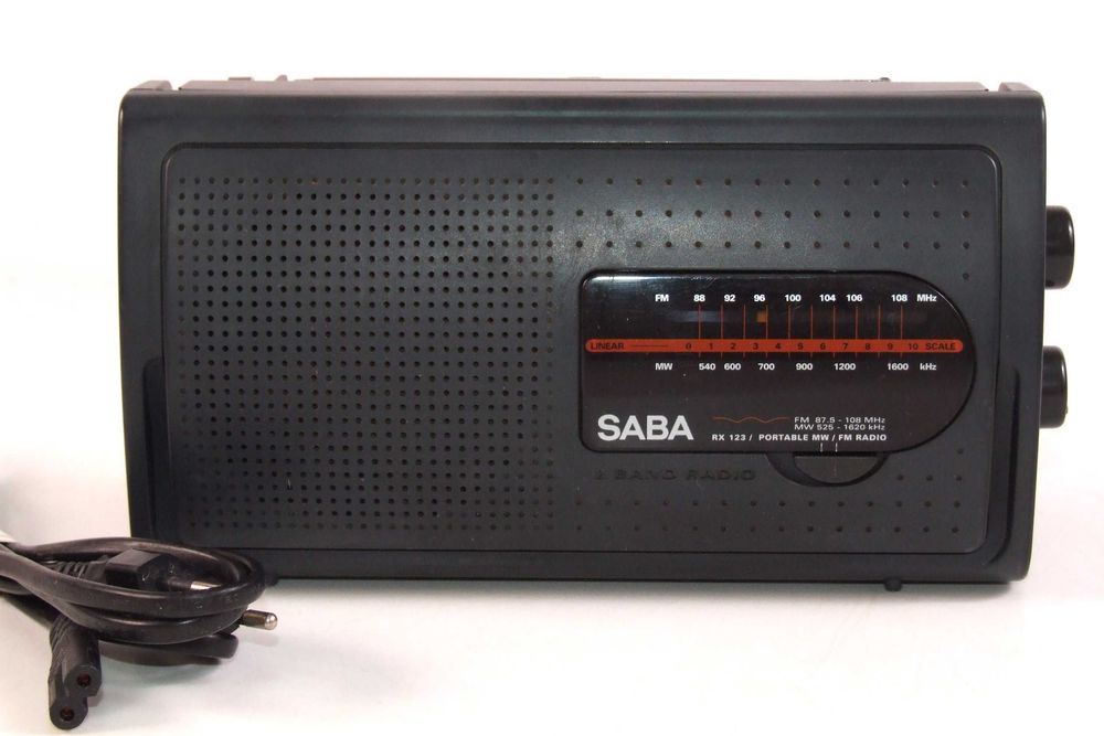 Radio SABA, 2 lungimi de unda, antena telescopica, priza/baterii, Made in Germany, NOU