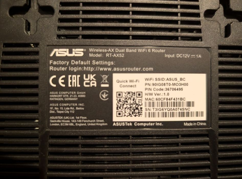 ASUS RT-AX52 AX1800 Dual Band, În garanție