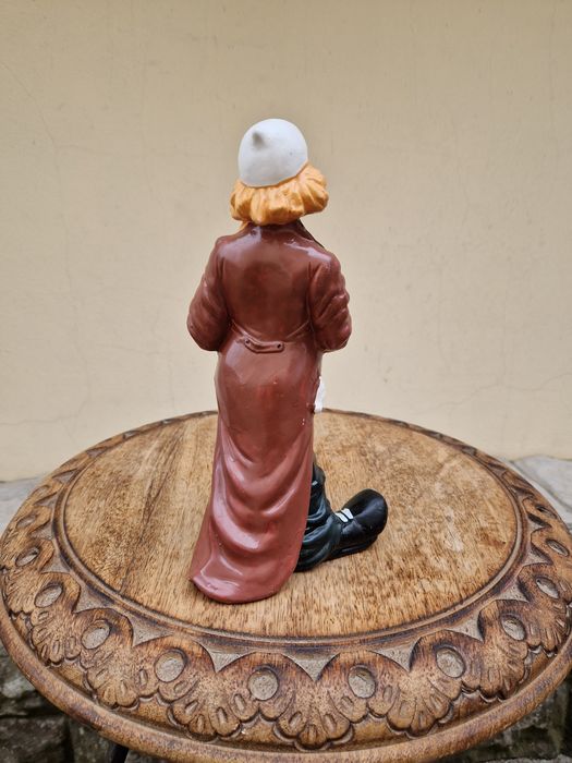 Страхотна антикварна колекционерска керамична фигура клоун