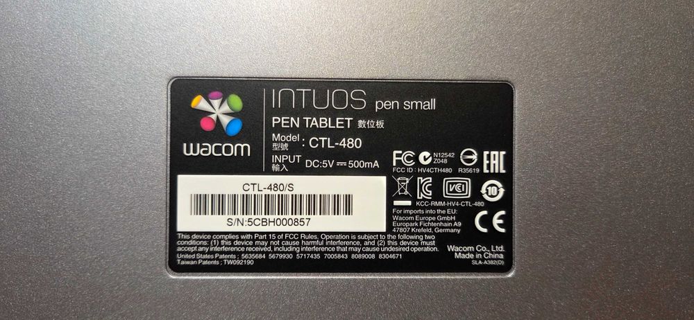 Tableta grafica Wacom Intuos CTL 480, noua, pachet complet