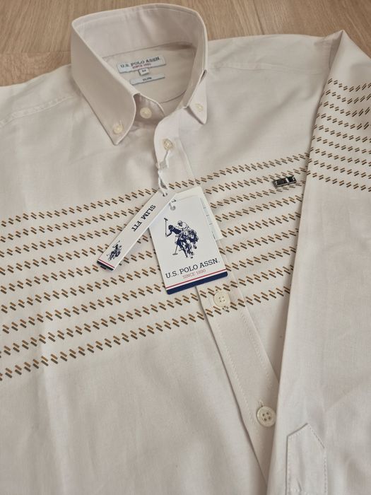 Продавам нова мъжка риза с етикет, U.S. POLO ASSN., размер M/slim fit/