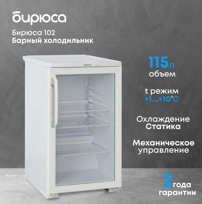 Витринный мини холодильник Бирюса