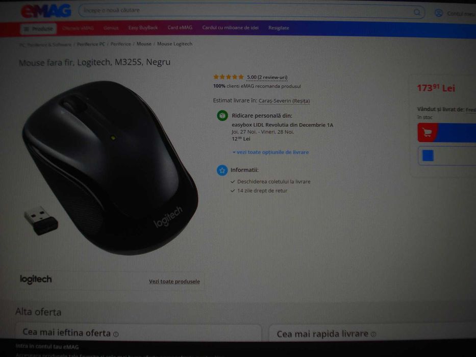Mouse Logitech M325 Nano receiver USB Wireless