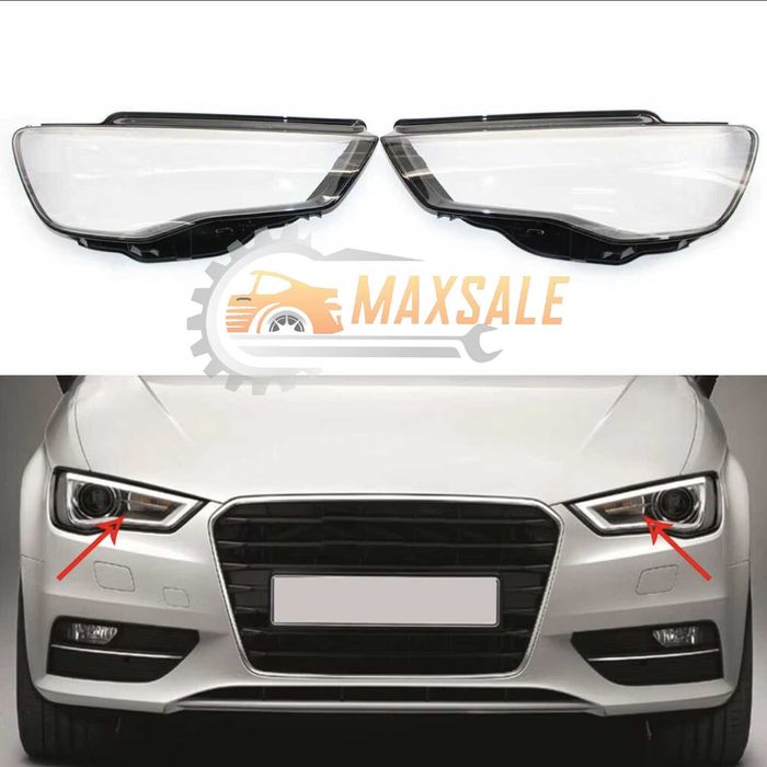 Капаци фарове Audi A3 8V (13-15) фар ауди а3 8в комплект стъкло крушка