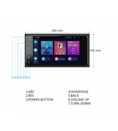 Dvd auto TOYOTA ANDROID wi-fi format 20x10 cm 2G+32G