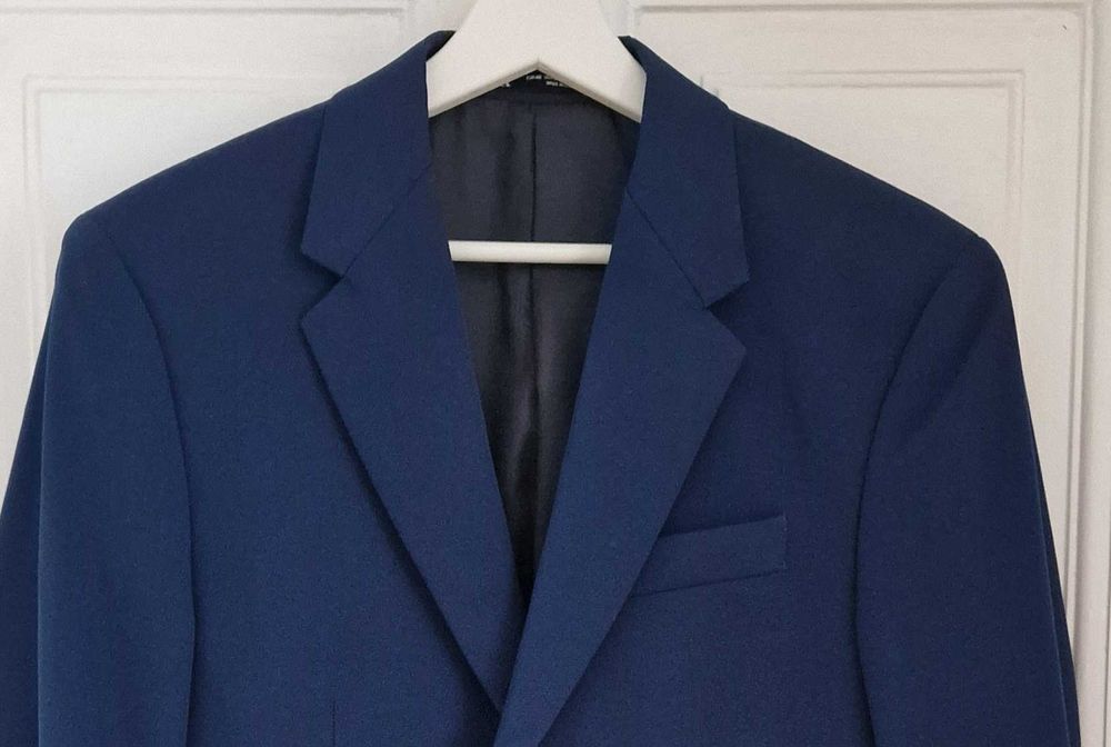 Sacou ZARA slim fit bărbați mărimea 46 albastru navy elegant