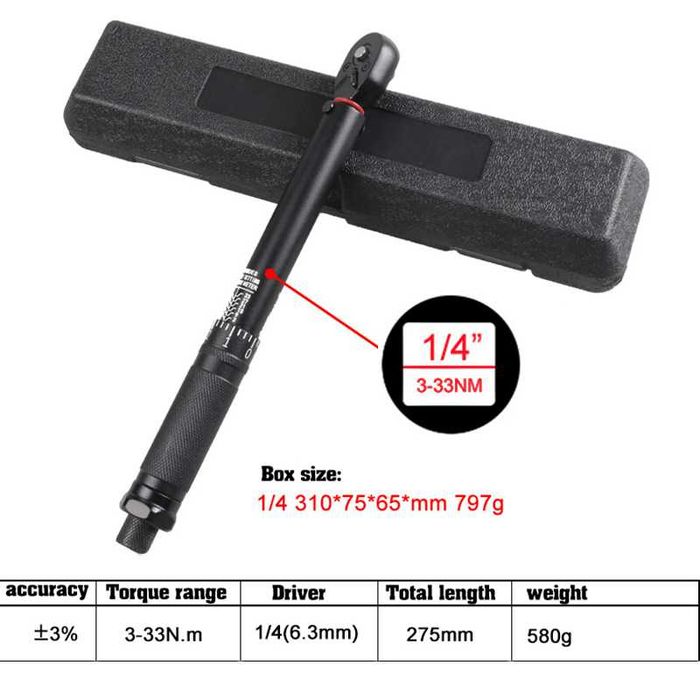 динамометричен ключ От 3 до 210 N.m различни размери 7 модела
