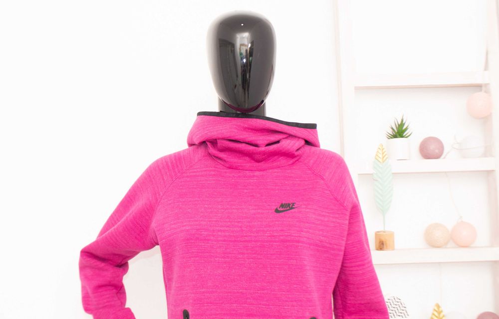 Nike Tech Fleece оригинално дамско худи цикламено розов суичър L