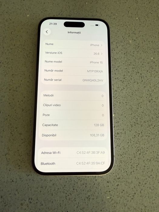 Vand iphone 15 pink,ca nou ,128 gb,liber retea