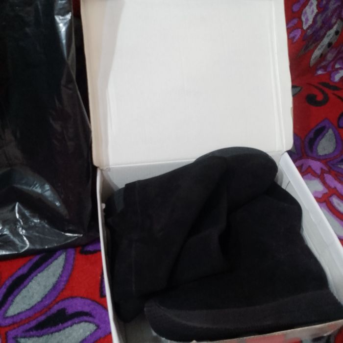 Замшевый длинный сапоги