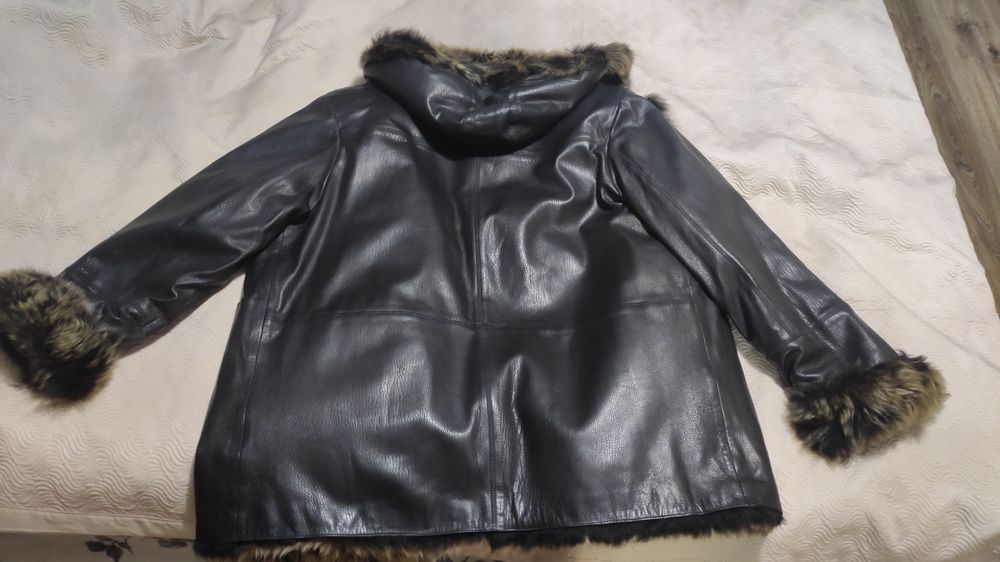 Кожаная зимняя куртка