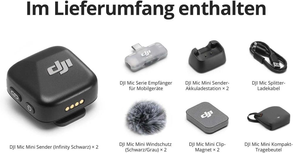 DJI Mic Mini Безжичен Микрофон, Обхват 300 м
