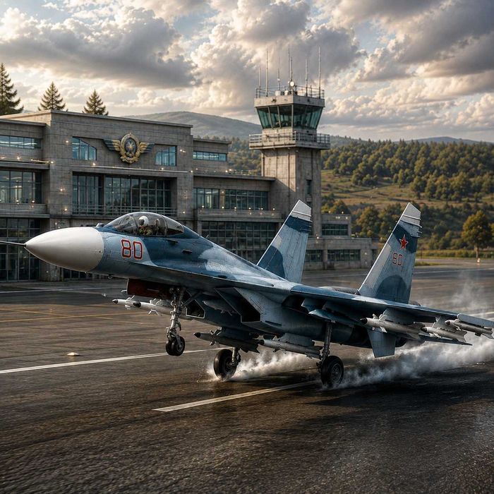 Macheta avion metalica Su-27 UB Super Flanker C 21 cm