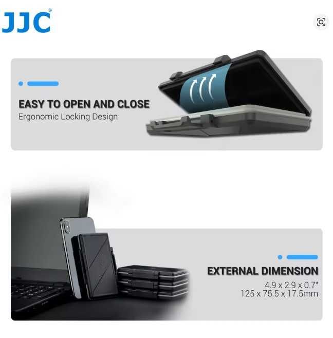 Калъф кутия за SD Card и MicroSD JJC влагоустойчив побира 12 СД Карти