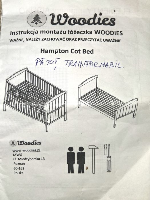 Patut bebe + junior WOODIES nou transformabil
