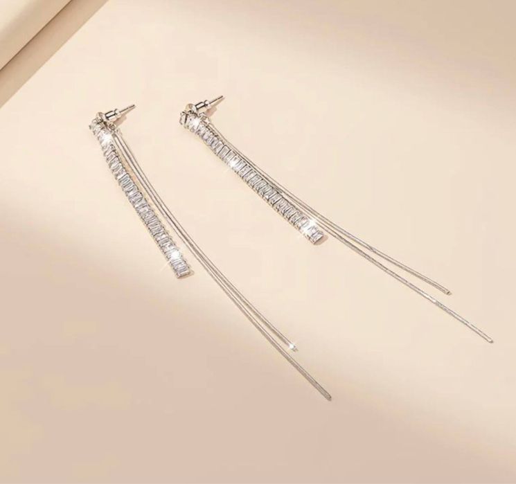 Серебряные 925 проба, серьги-кисточки