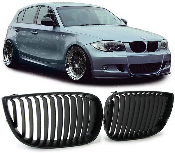 Grile negre pentru BMW seria 1 E81 E82 E87 E88 simple duble mate lucioase