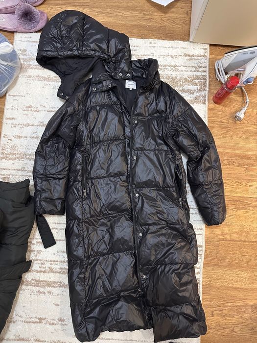 Куртка длинная, черная, С-М