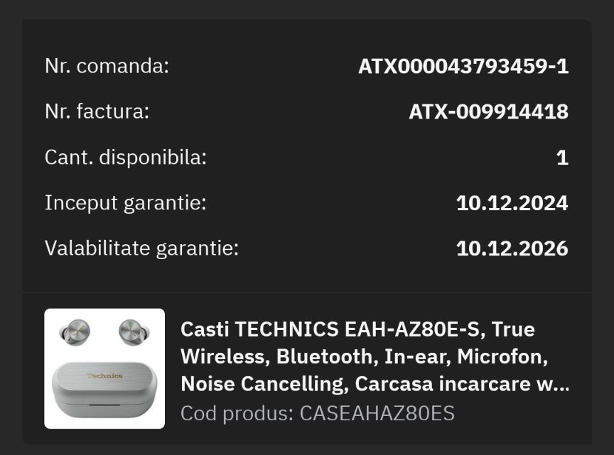 Căști Technics AZ80 EAH-AZ80E-S silver