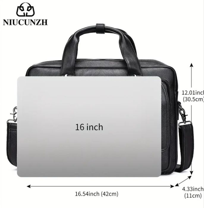 Мъжка кожена бизнес чанта/Професионално куфарче за лаптоп -10%Промоция