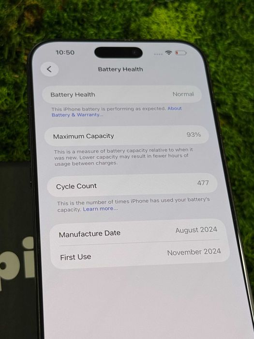 iPhone 16 Pro Max, Black Titanium, 256 GB, 93% Baterie #8039