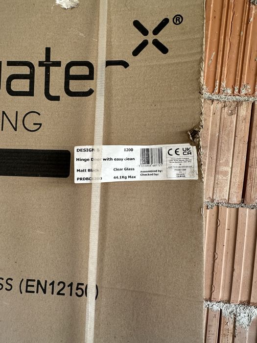 Paravan dus negru mat, 120cm cu parte mobila