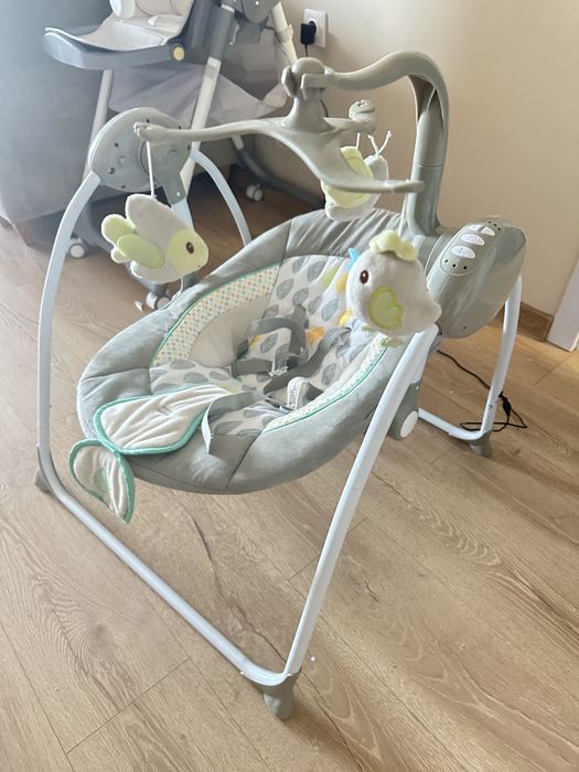 Електрическа люлка с щепсел Baby Swing+ Grey
