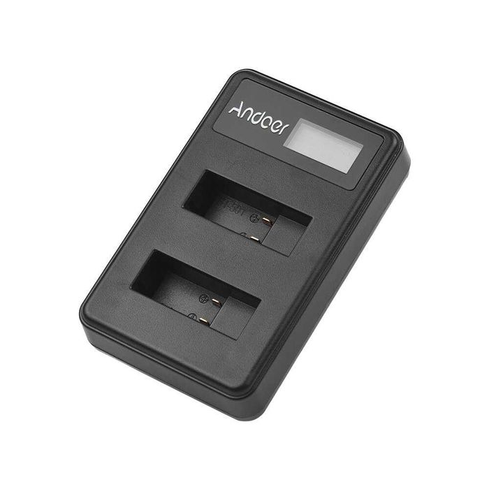 Двойно зарядно за батерии за GoPro Hero 5 Hero 6 Hero 7 Black Silver