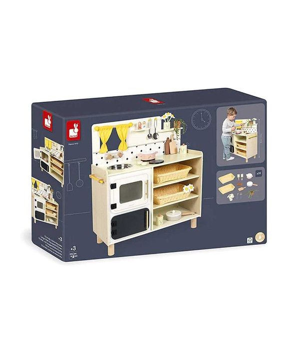 Bucatarie din lemn,JANOD,Shiny Grandma,cu 16 accesorii,85 cm,3 ani+