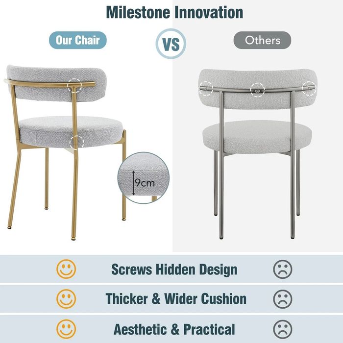 Нови столове букле в бледо сиво и старо злато - ретро, винтидж