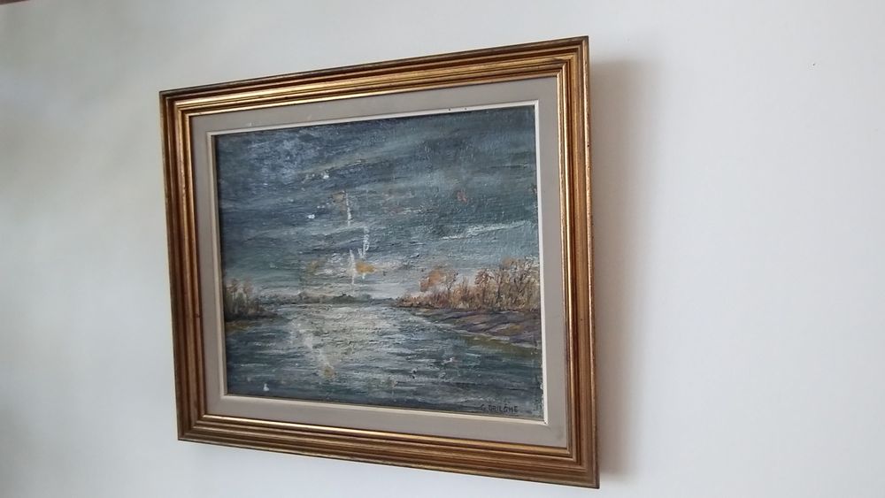 Изключително красива стара картина. Пейзаж. Масло