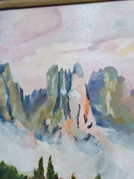 Картина Алпийско Езеро Масло върху платно