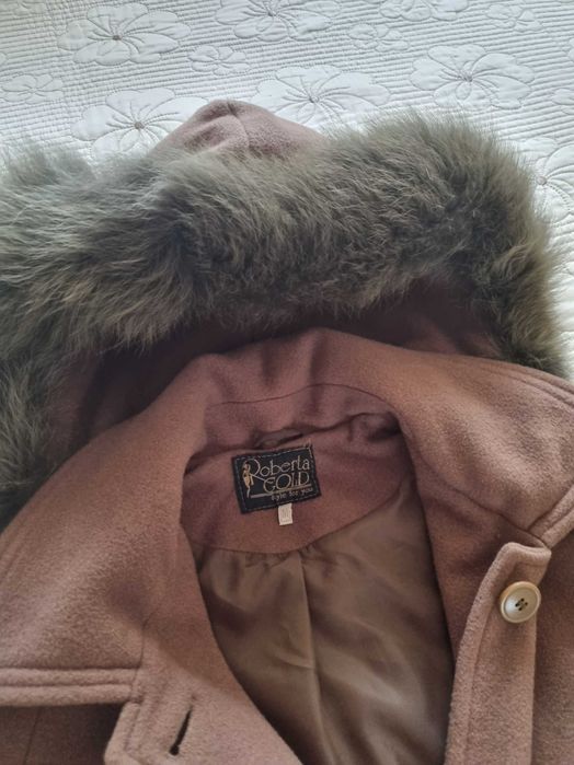 Палто кашмир и естествен косъм