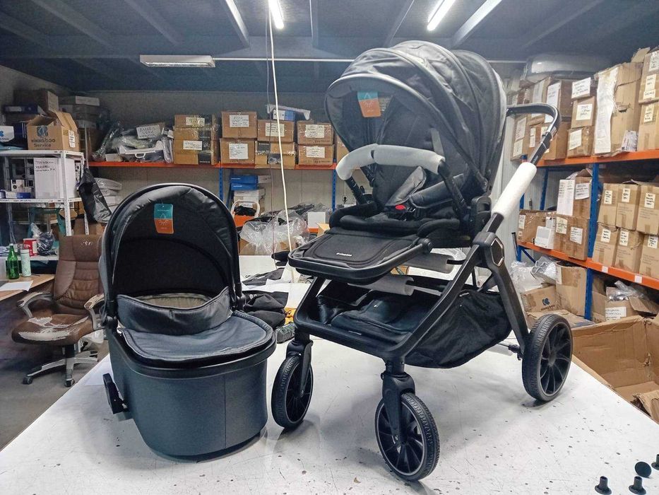 KIKKABOO Комбинирана количка 2в1 с кош за новородено Tiffany Dark Grey 2024