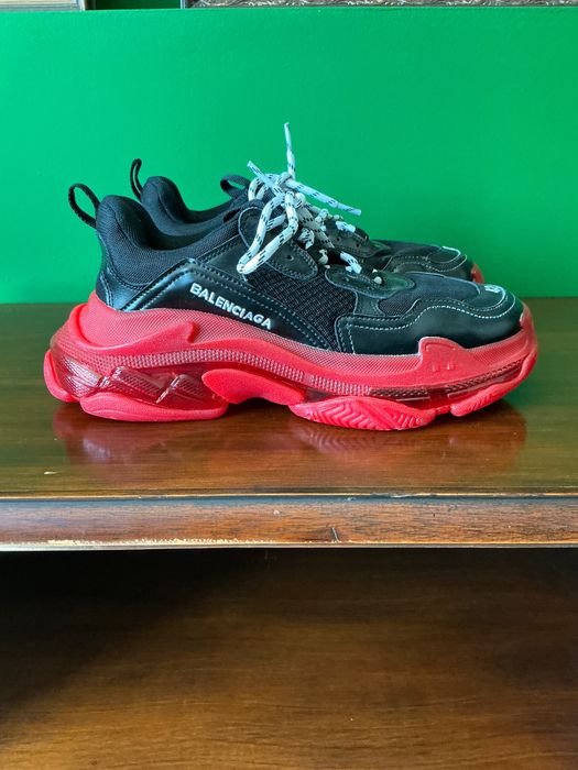 Balenciaga Triple S Black Red Sole