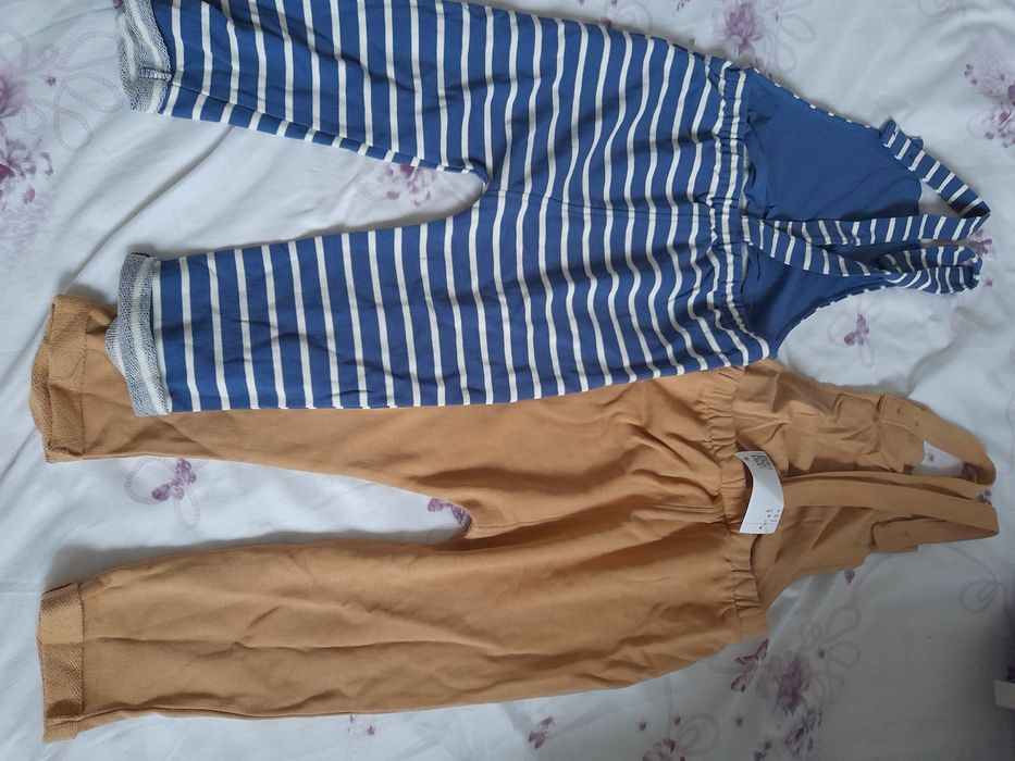 set 2 salopete H&M nou noi eticheta băiat baieti 98 2 3 ani