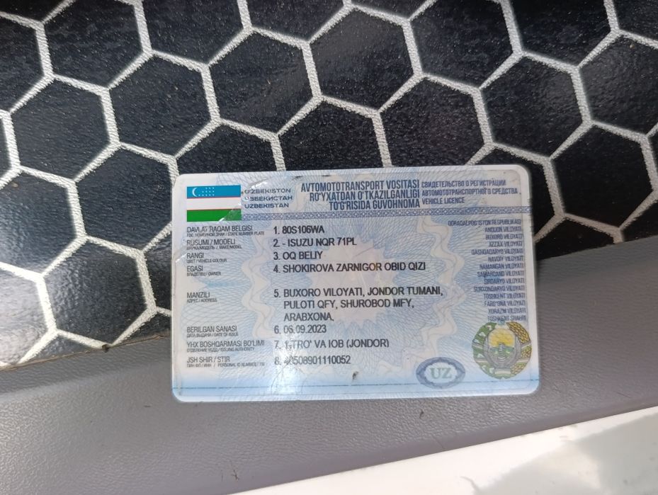 Isuzu 2015 6 ta gaz baloni kuzuv abshivka qilingan ishga tayyor