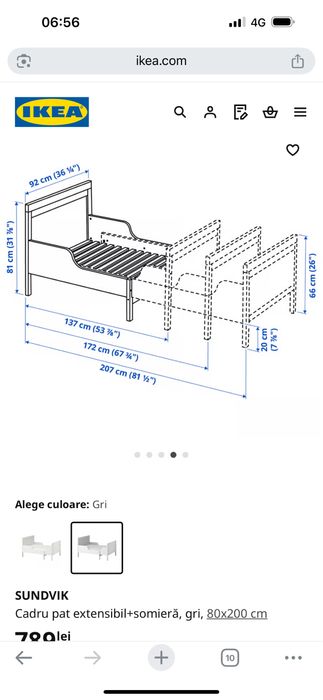 Vand pat extensibil cu saltea inclusa