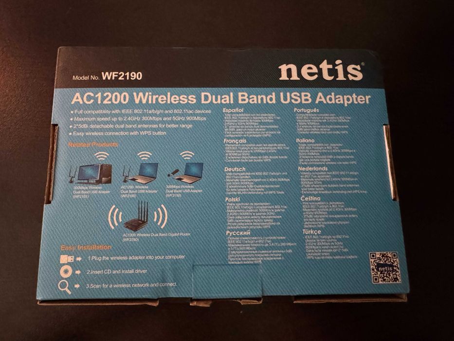 Безжичен адаптер Netis WF2190 AC1200, Dual Band, USB 3.0