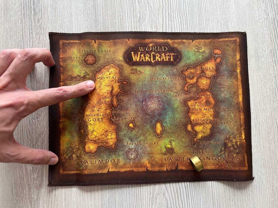 World of Warcraft cloth azeroth map with gold ring