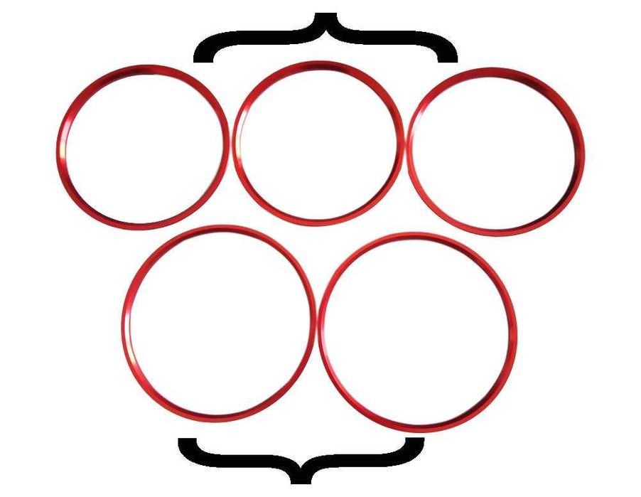 Червени рингове за духалките на климатика за Мерцедес Mercedes-Benz