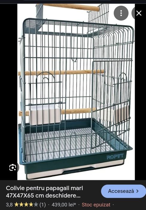 Colivie papagal dimensiuni 46x46x65