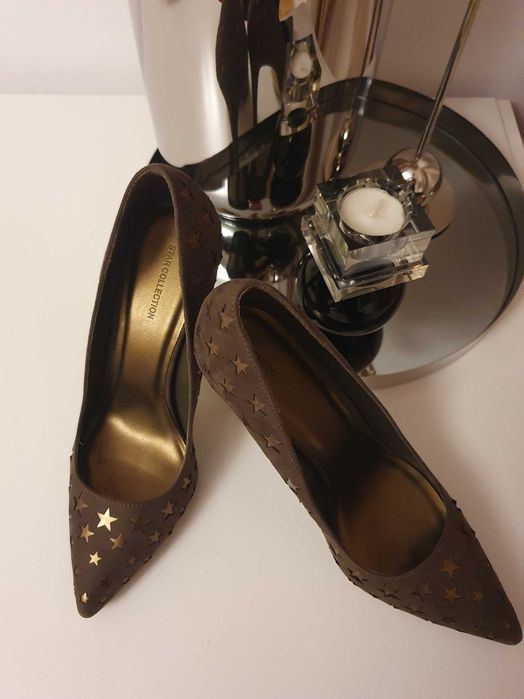 Pantofi cu toc, kaki