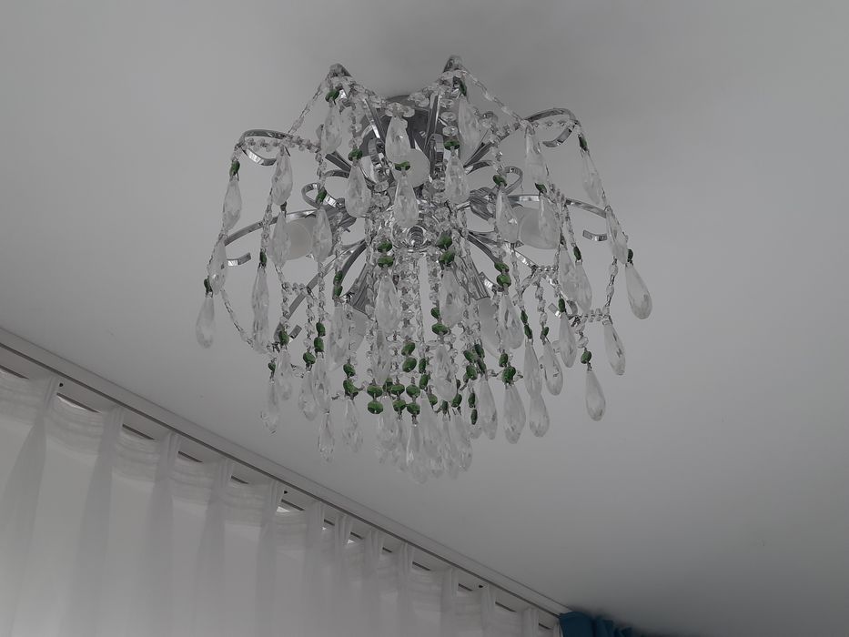 Люстры 2 шт стекло цвет металла