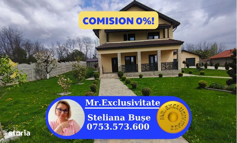 Casa P+1 moderna, complet echipata, cu teren mult, la Crasna